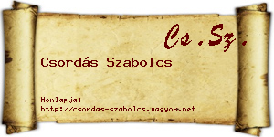Csordás Szabolcs névjegykártya