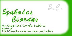 szabolcs csordas business card
